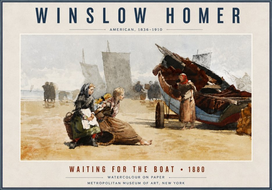 Winslow Homer Waiting for the Boat No5 - Affiche