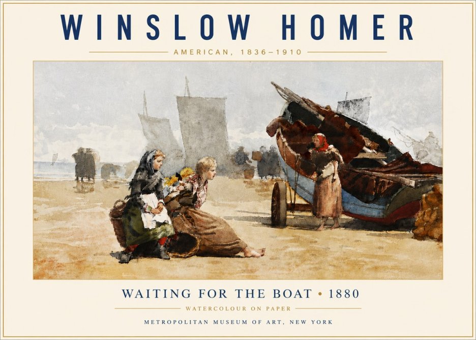 Winslow Homer Waiting for the Boat No6 - Affiche