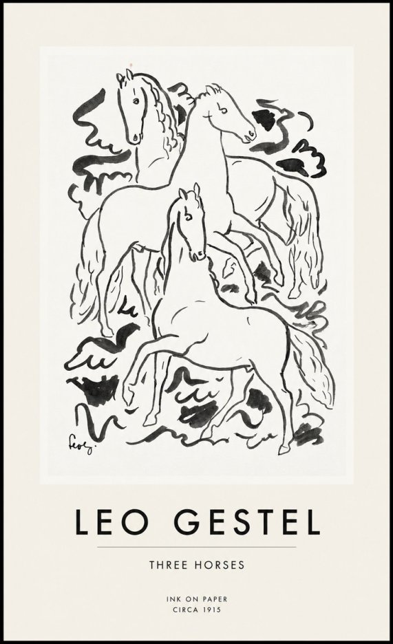 Leo Gestel Three Horses No1 - Affiche
