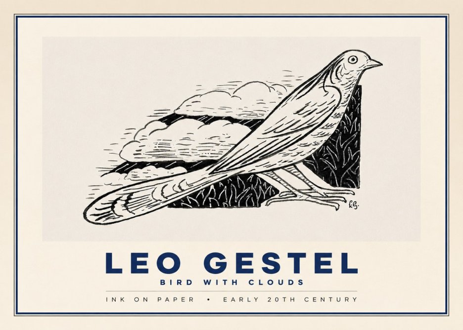 Leo Gestel Bird with Clouds No2 - Affiche