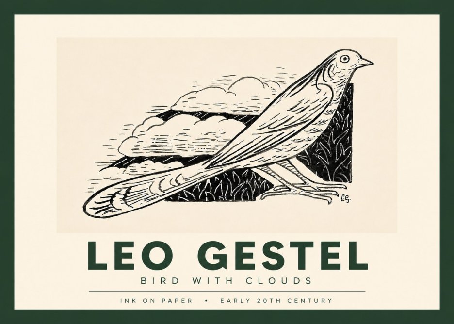 Leo Gestel Bird with Clouds No4 - Affiche