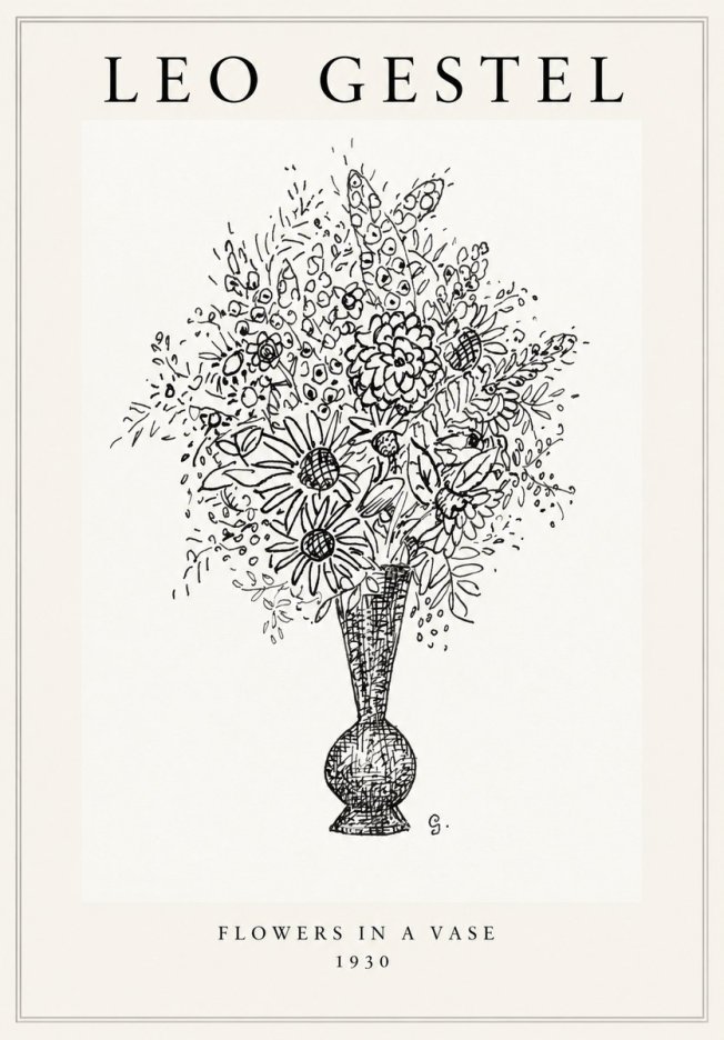 Leo Gestel Flowers in a Vase No1 - Affiche