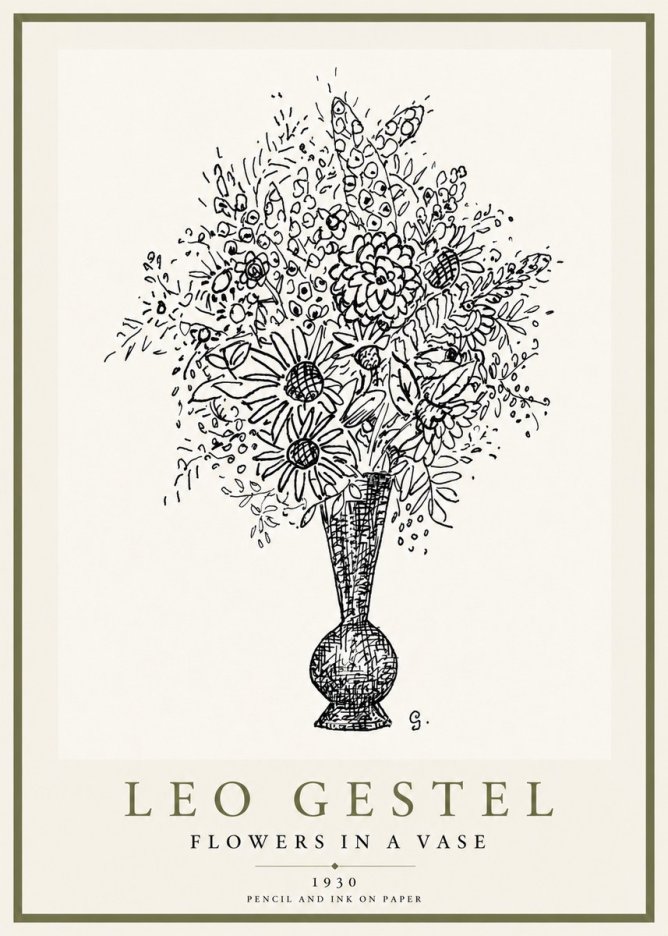Leo Gestel Flowers in a Vase No3 - Affiche