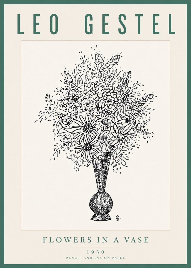 Leo Gestel Flowers in a Vase No5 - Affiche