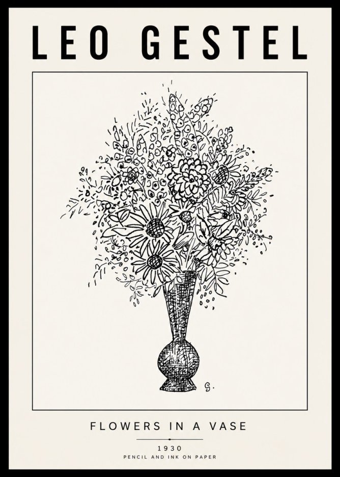 Leo Gestel Flowers in a Vase No6 - Affiche