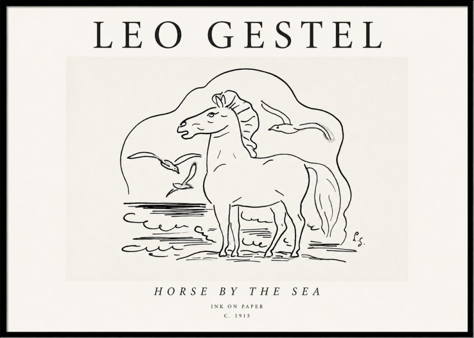 Leo Gestel Horse by the Sea No1 - Affiche