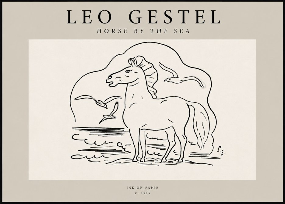 Leo Gestel Horse by the Sea No2 - Affiche