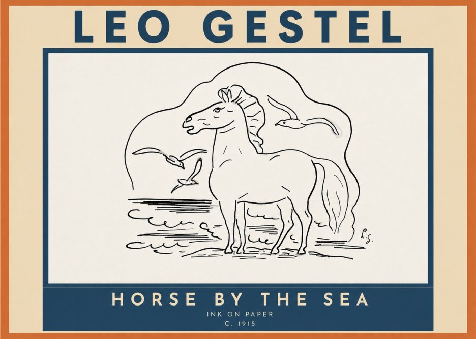 Leo Gestel Horse by the Sea No3 - Affiche