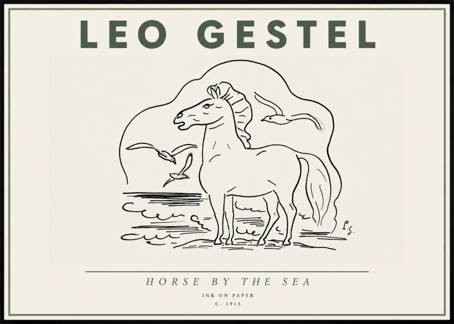 Leo Gestel Horse by the Sea No4 - Affiche