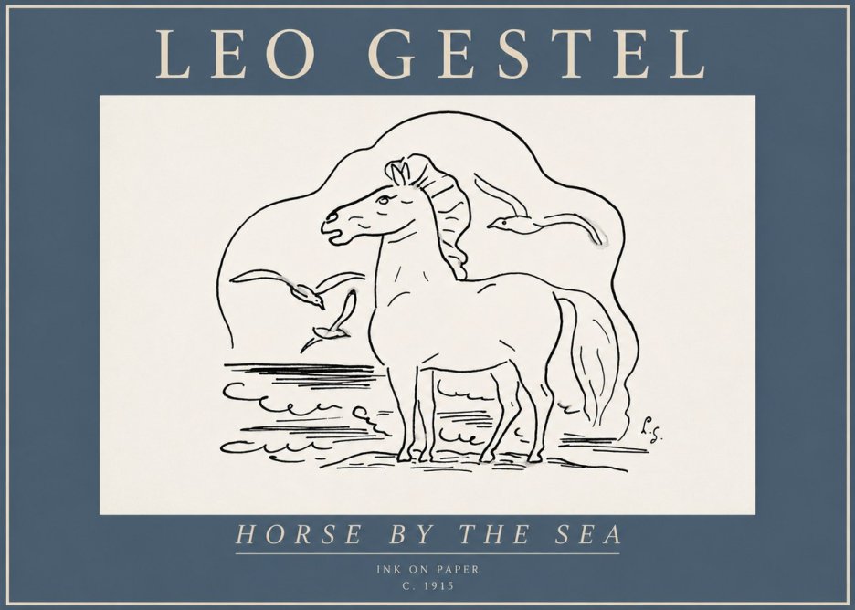 Leo Gestel Horse by the Sea No6 - Affiche
