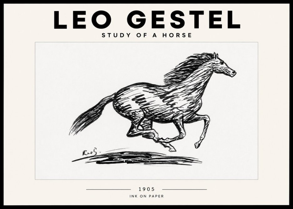 Leo Gestel Study of a Horse No2 - Affiche