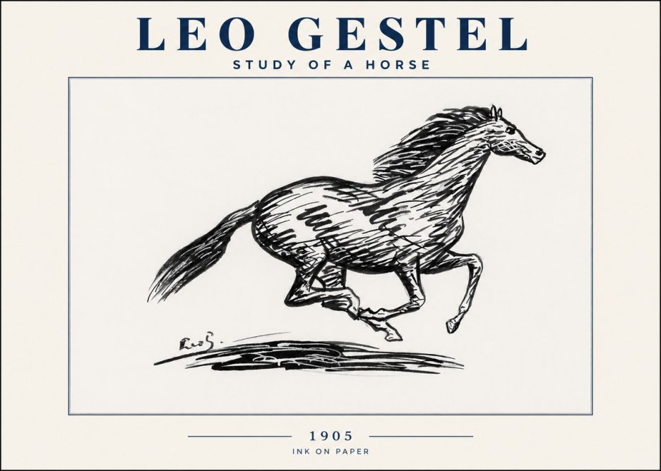 Leo Gestel Study of a Horse No4 - Affiche