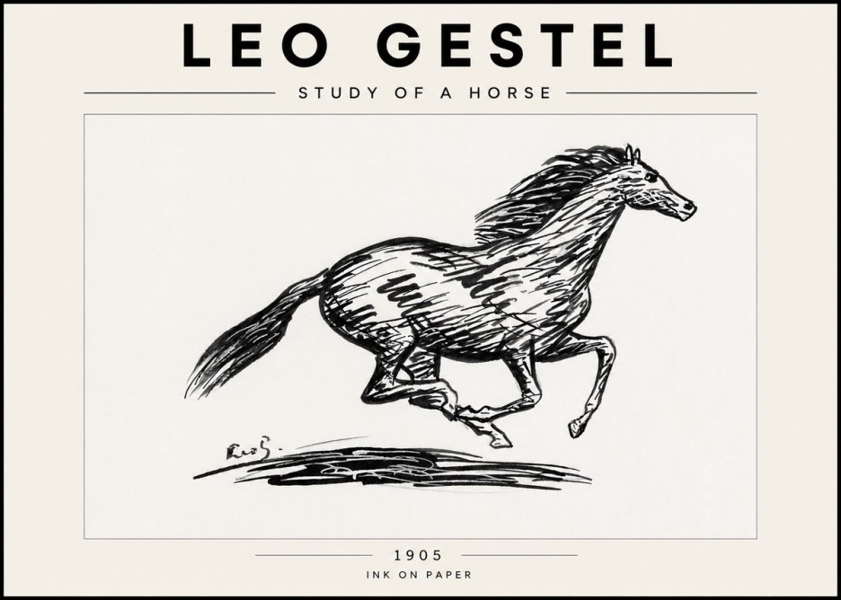 Leo Gestel Study of a Horse No6 - Affiche