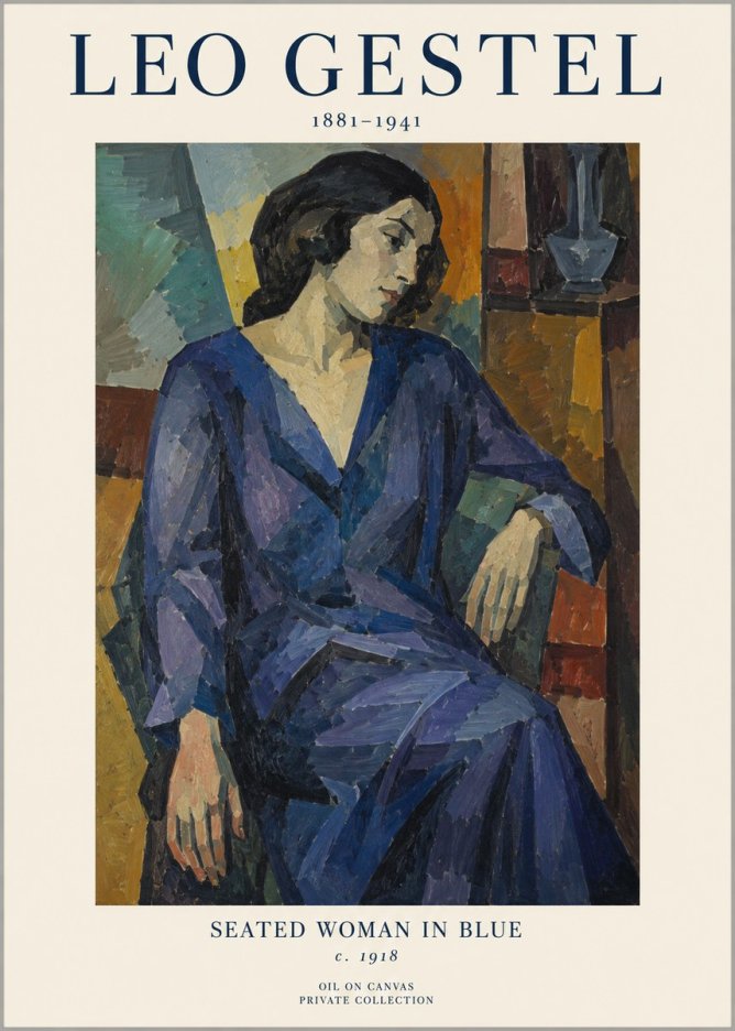 Leo Gestel Seated Woman in Blue No1 - Affiche