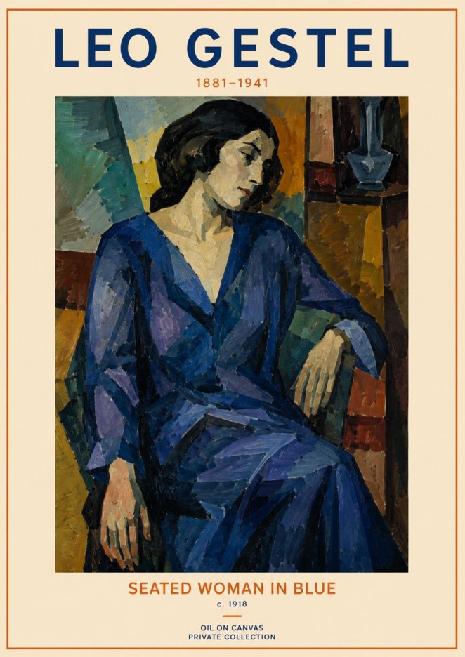 Leo Gestel Seated Woman in Blue No2 - Affiche