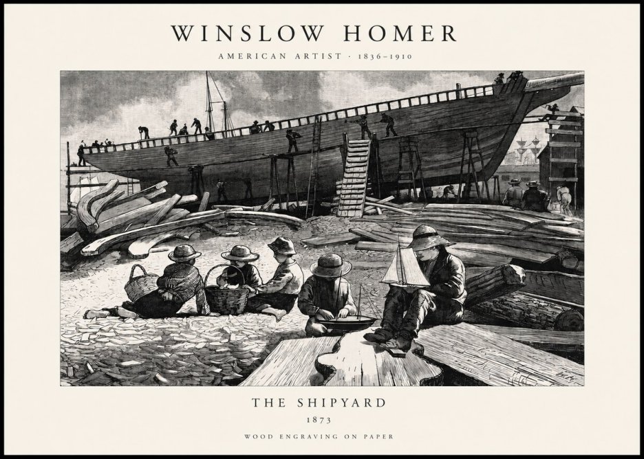 Winslow Homer The Shipyard No1 - Affiche