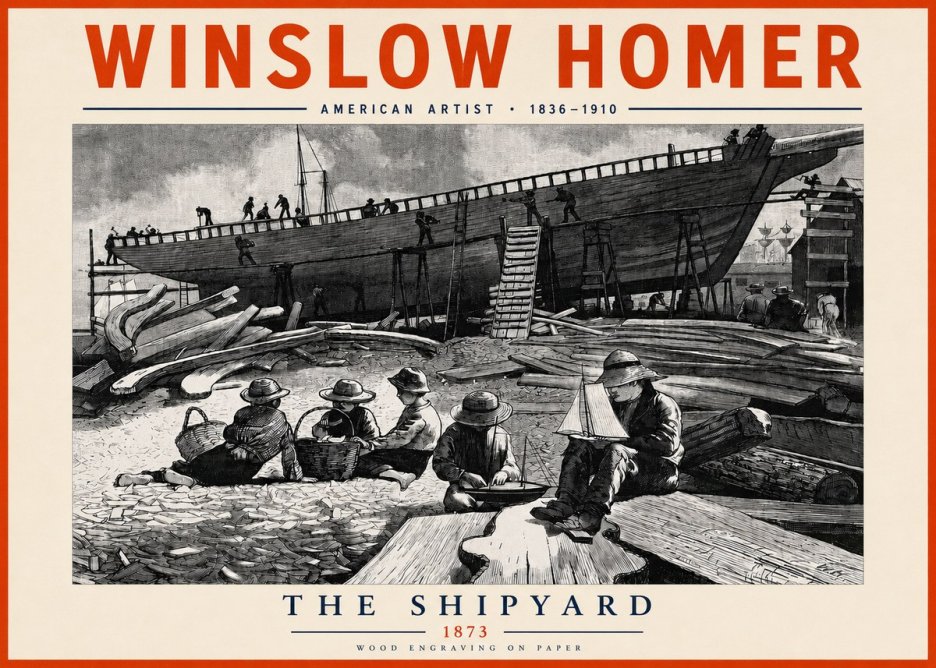 Winslow Homer The Shipyard No3 - Affiche