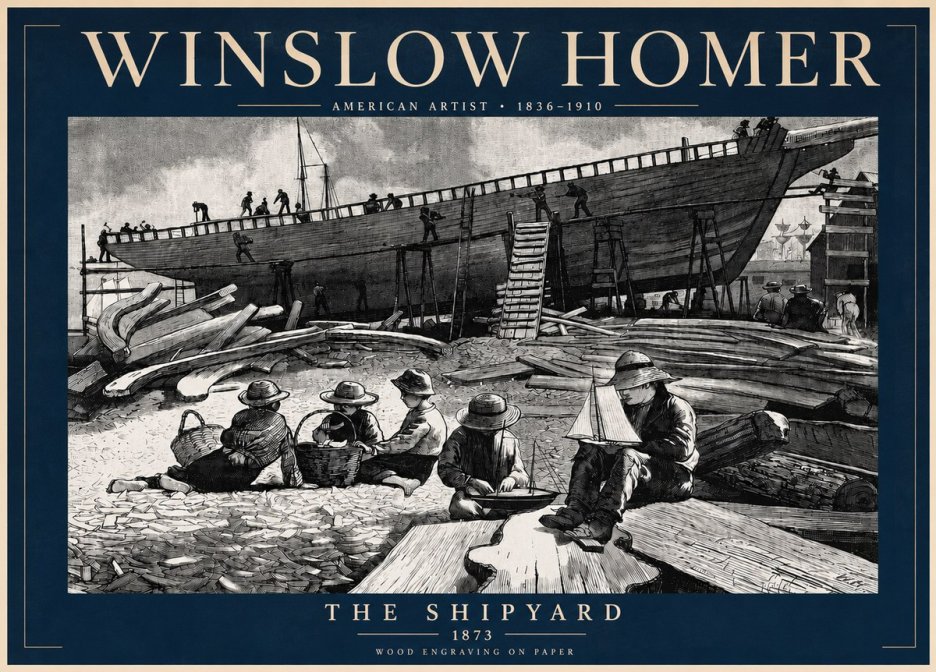 Winslow Homer The Shipyard No4 - Affiche