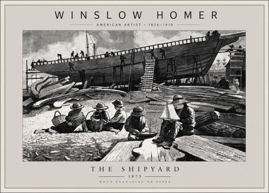 Winslow Homer The Shipyard No5 - Affiche