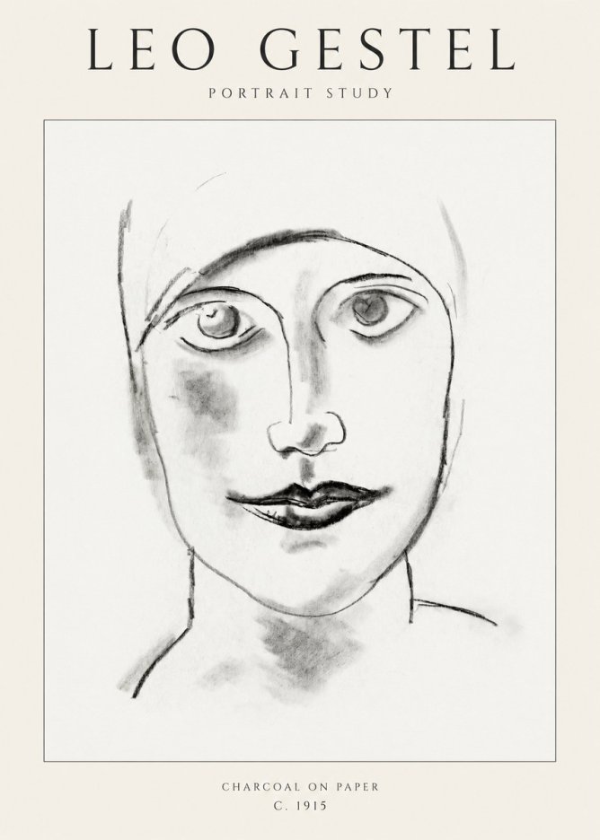 Leo Gestel Portrait Study I No1 - Affiche
