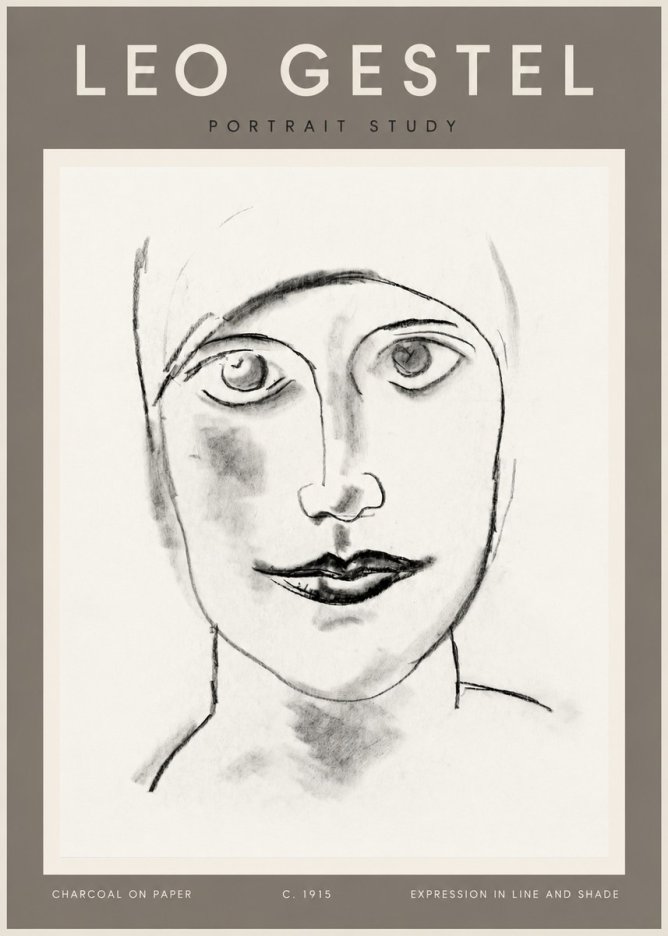 Leo Gestel Portrait Study I No3 - Affiche