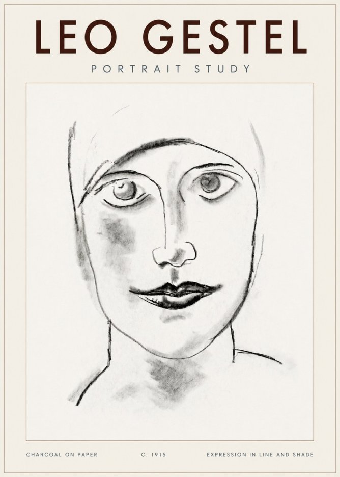 Leo Gestel Portrait Study I No4 - Affiche