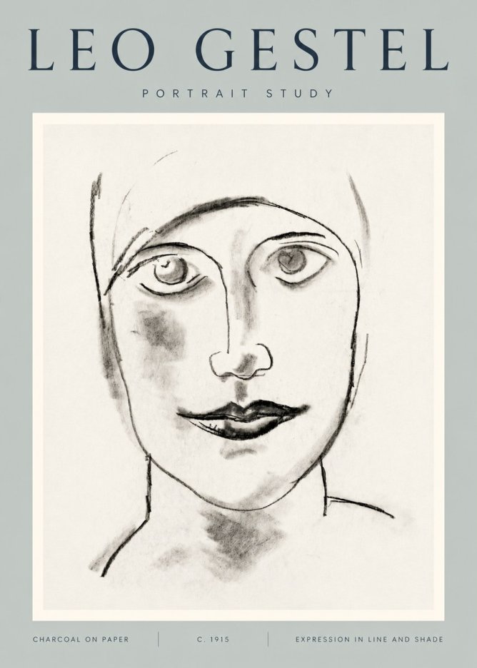 Leo Gestel Portrait Study I No5 - Affiche