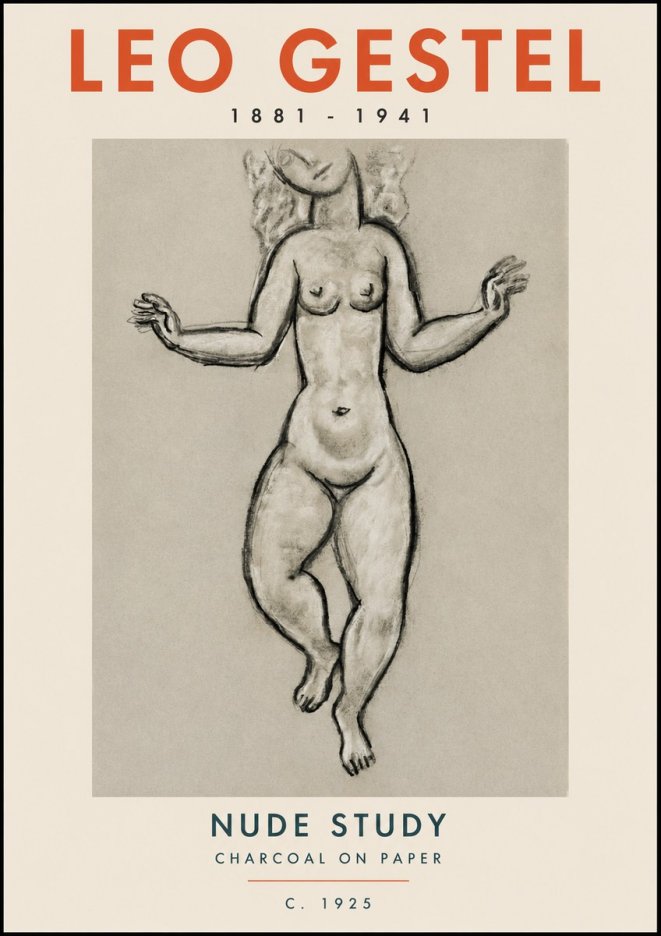 Leo Gestel Nude Study No2 - Affiche