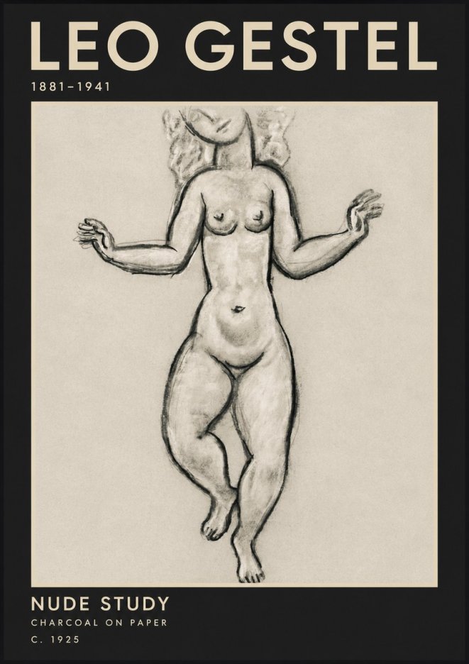 Leo Gestel Nude Study No3 - Affiche