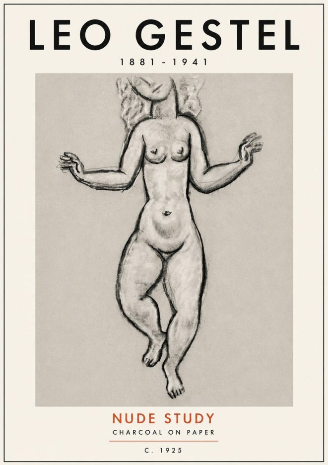 Leo Gestel Nude Study No5 - Affiche