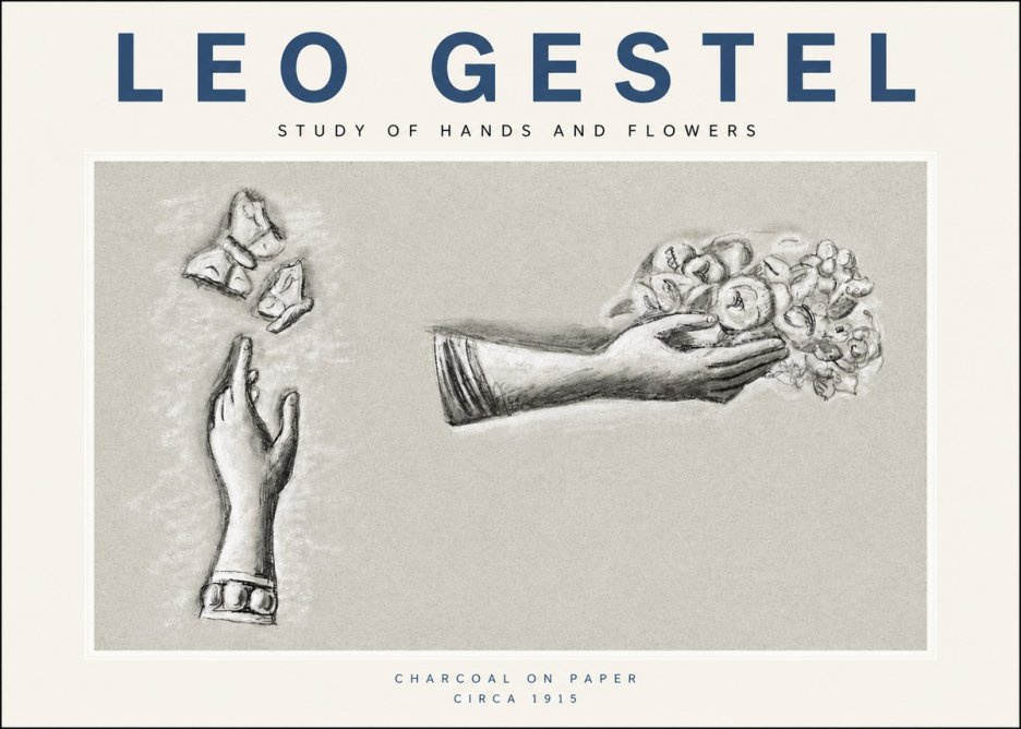 Leo Gestel Study of Hands and Flowers No3 - Affiche