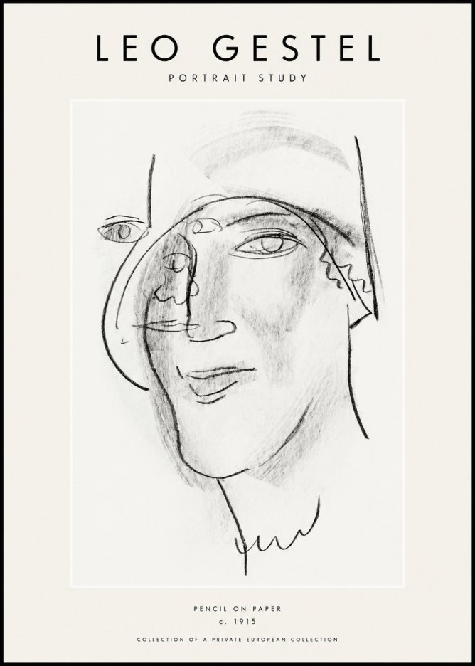 Leo Gestel Portrait Study II No1 - Affiche