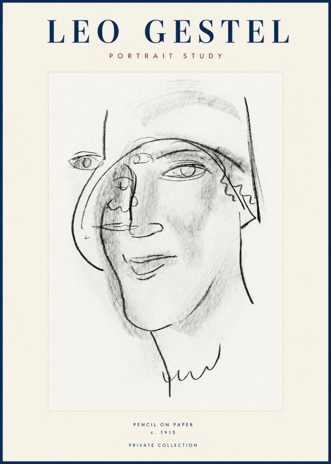 Leo Gestel Portrait Study II No2 - Affiche