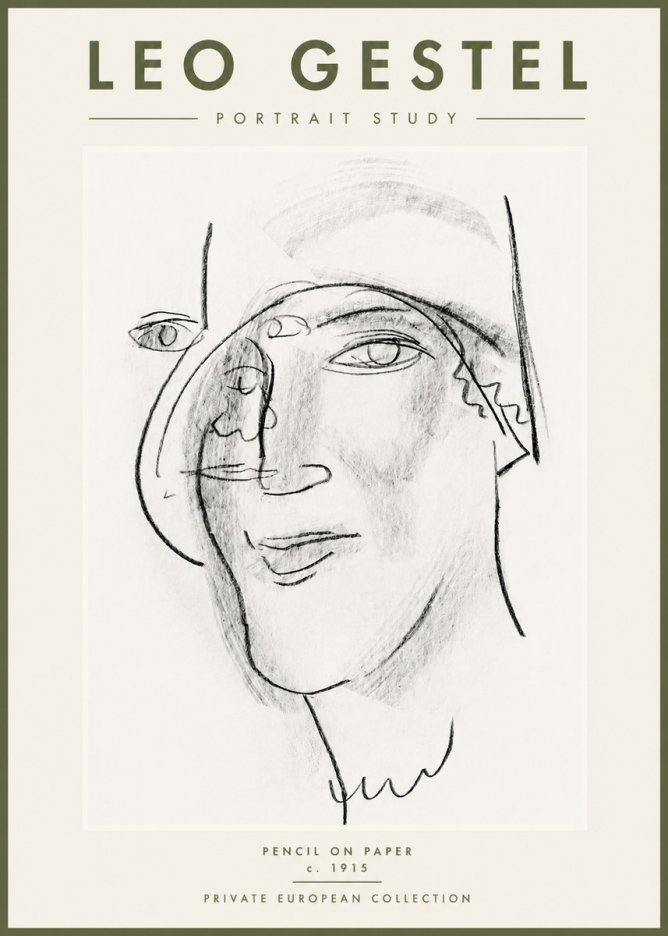 Leo Gestel Portrait Study II No3 - Affiche