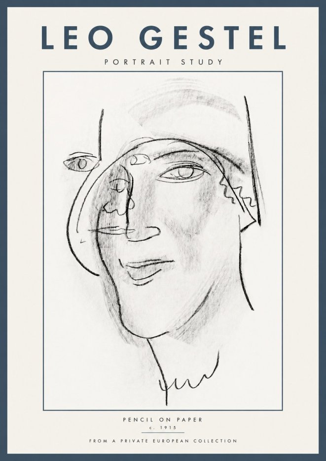 Leo Gestel Portrait Study II No5 - Affiche