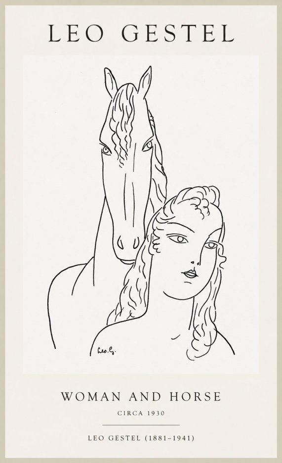 Leo Gestel Woman and Horse No1 - Affiche
