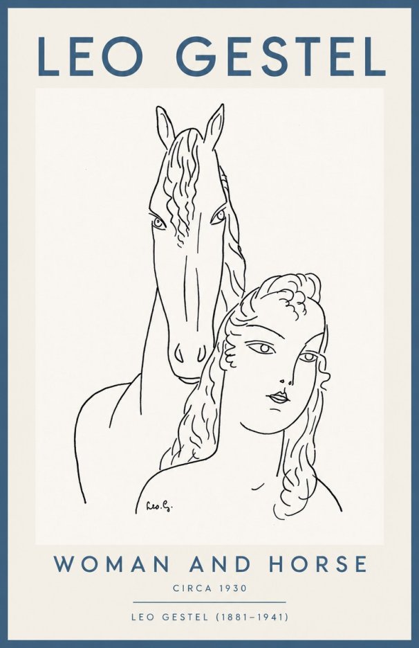 Leo Gestel Woman and Horse No2 - Affiche