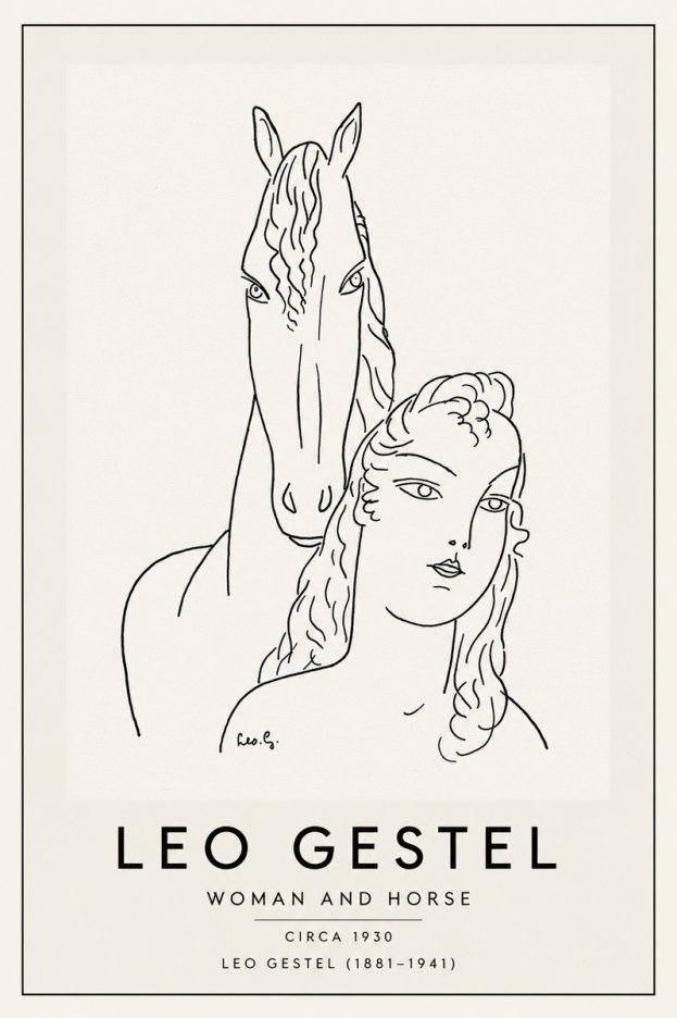 Leo Gestel Woman and Horse No3 - Affiche