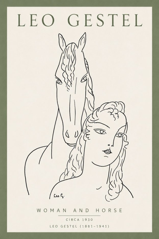 Leo Gestel Woman and Horse No4 - Affiche