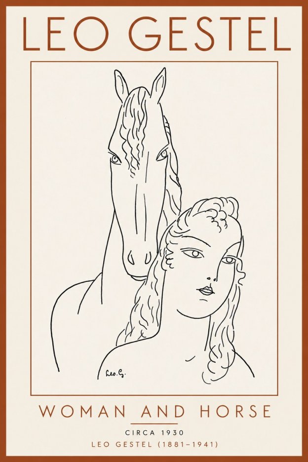 Leo Gestel Woman and Horse No5 - Affiche
