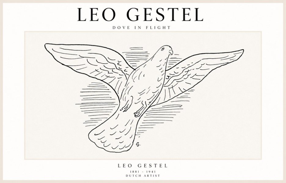 Leo Gestel Dove in Flight No1 - Affiche