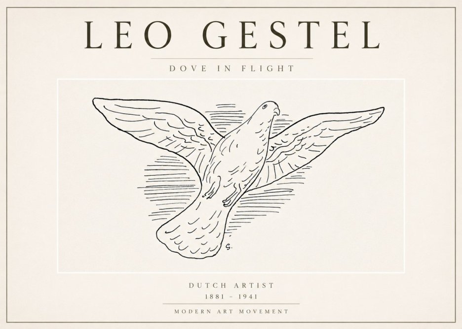Leo Gestel Dove in Flight No3 - Affiche