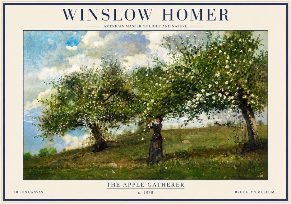 Winslow Homer The Apple Gatherer No3 - Affiche