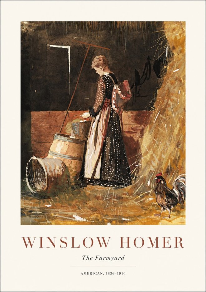 Winslow Homer The Farmyard No1 - Affiche