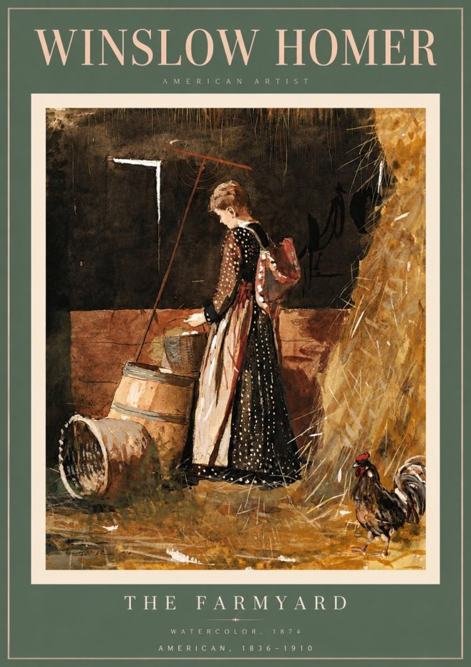 Winslow Homer The Farmyard No6 - Affiche