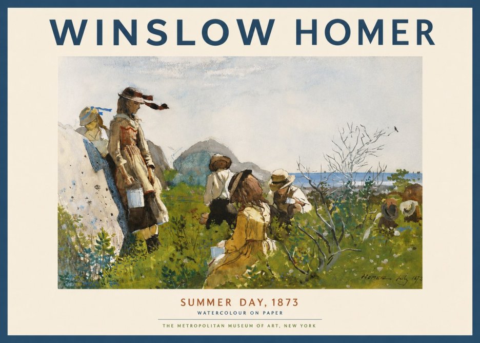 Winslow Homer Summer Day, 1873 No2 - Affiche