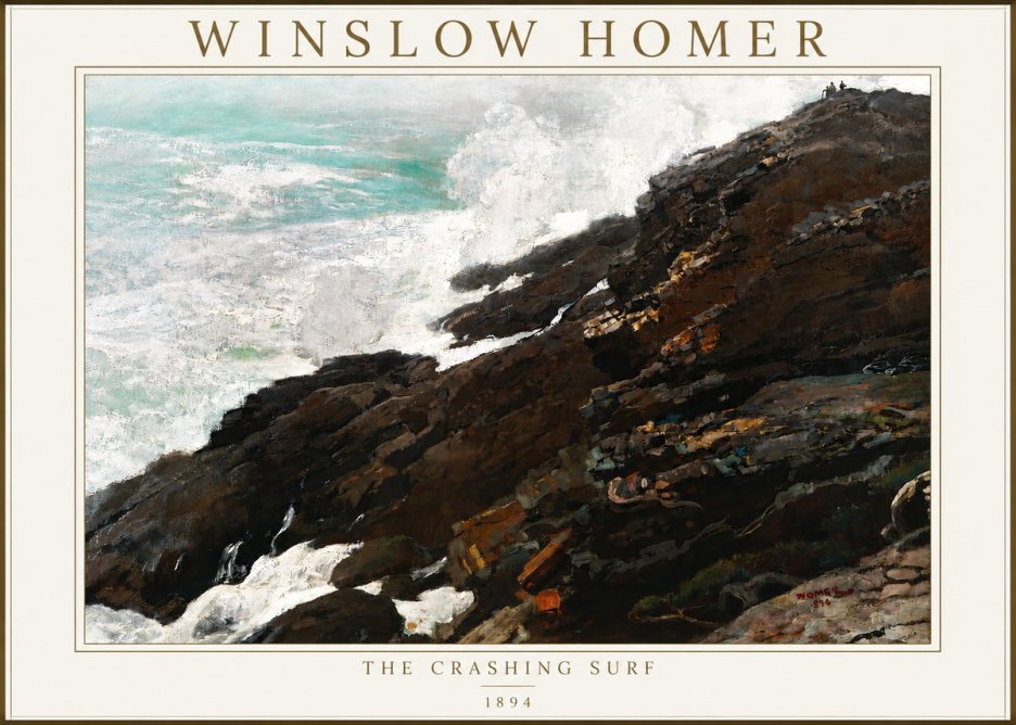 Winslow Homer The Crashing Surf No3 - Affiche