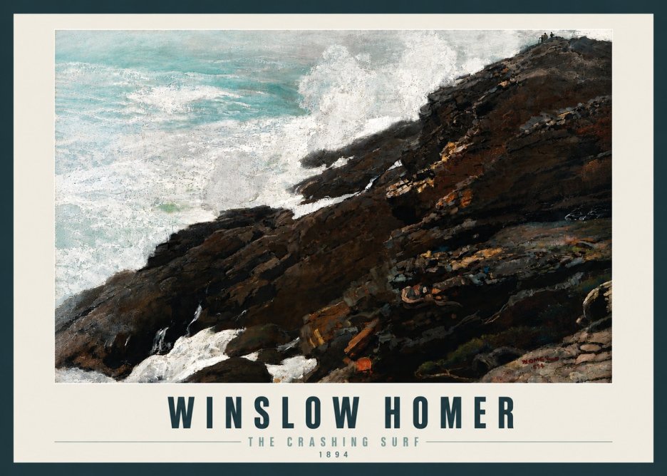 Winslow Homer The Crashing Surf No4 - Affiche
