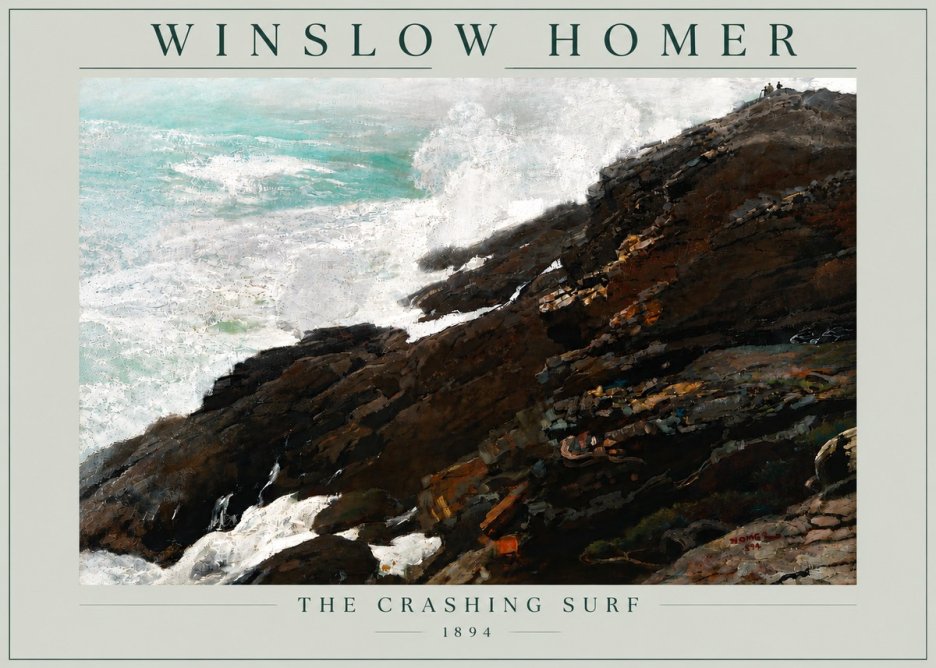 Winslow Homer The Crashing Surf No5 - Affiche