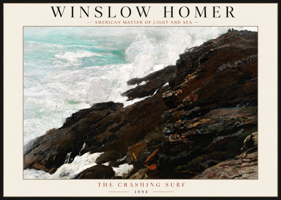 Winslow Homer The Crashing Surf No6 - Affiche